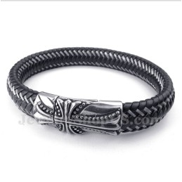 Pulseira Masculina De Titânio Fundido Com Cruz
