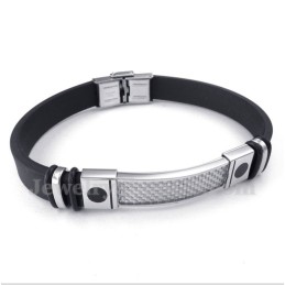 Pulseira Masculina De Borracha De Fibra De Carbono E Titânio