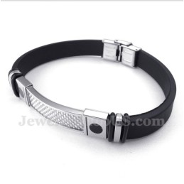 Pulseira Masculina De Borracha De Fibra De Carbono E Titânio