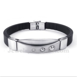 Pulseira Masculina De Borracha De Titânio E Diamante