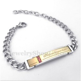 Pulseira De Casal Masculina De Titânio E Diamante Para Ela