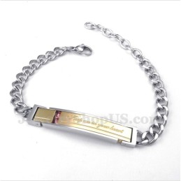 Pulseira De Casal Masculina De Titânio E Diamante Para Ela