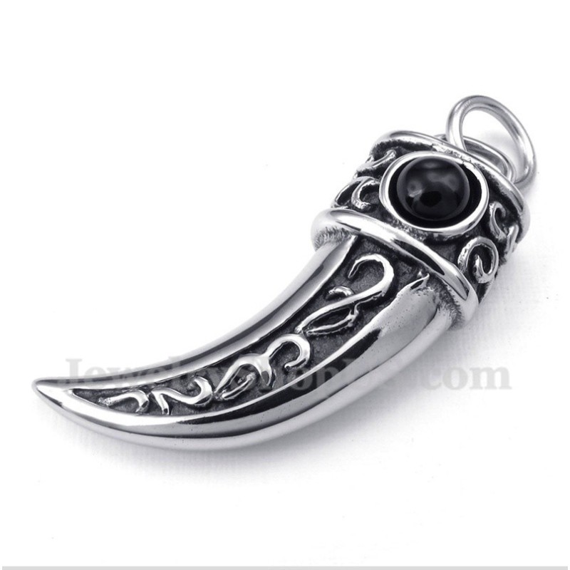 Pingente Masculino De Titânio Fundido Com Chifres De Zircônia Preta E Corrente Grátis Pingente Masculino De Titânio Fundido Com Chifres De Zircônia Preta E Corrente Grátis