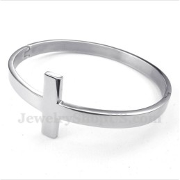 Pulseira Masculina De Titânio Com Cruz