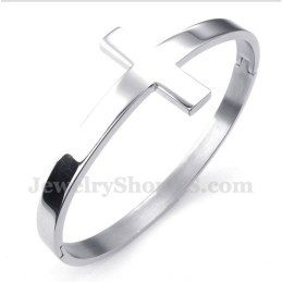 Pulseira Masculina De Titânio Com Cruz