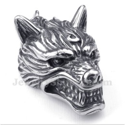 Pingente De Cabeça De Lobo De Titânio Masculino Com Corrente Grátis