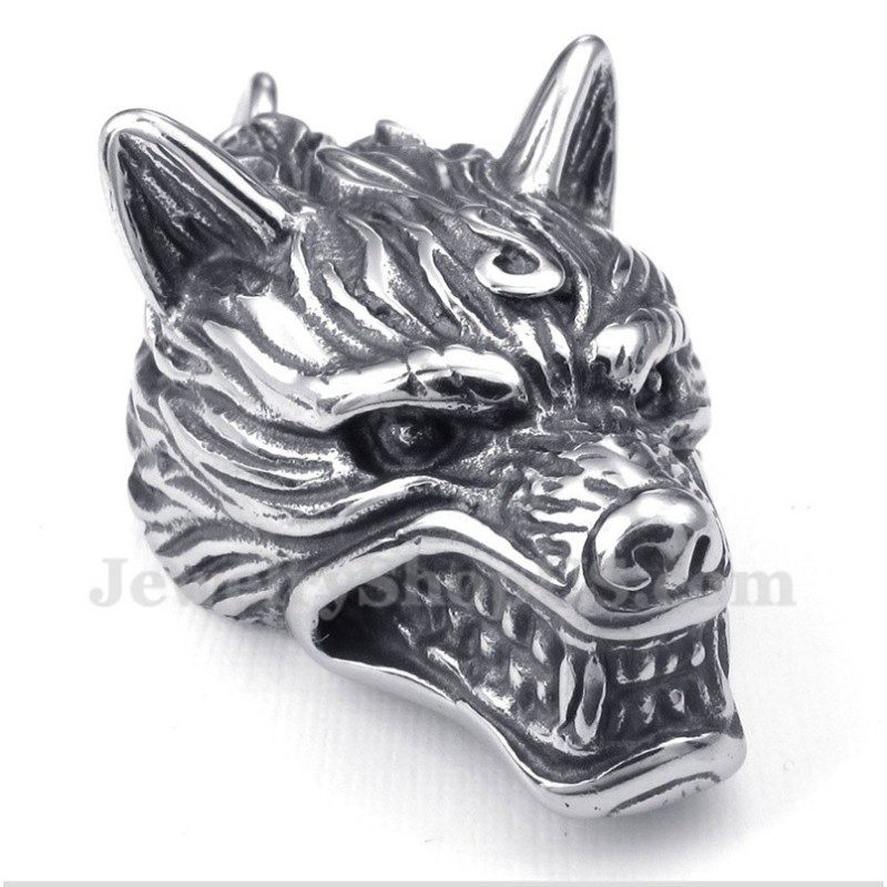 Pingente De Cabeça De Lobo De Titânio Masculino Com Corrente Grátis Pingente De Cabeça De Lobo De Titânio Masculino Com Corrente Grátis