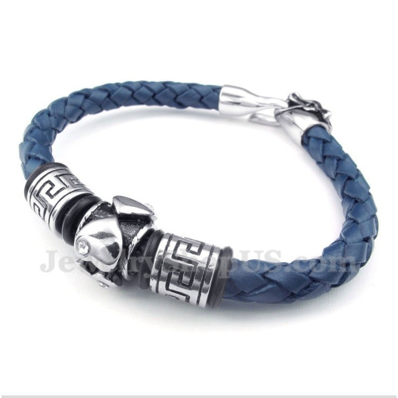 Pulseira Masculina De Couro De Titânio