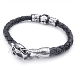 Pulseira Masculina De Couro De Titânio