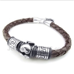 Pulseira Masculina De Couro De Titânio