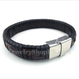 Pulseira Masculina De Couro De Titânio