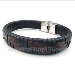 Pulseira Masculina De Couro De Titânio