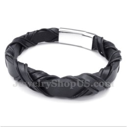 Pulseira Masculina De Couro De Titânio