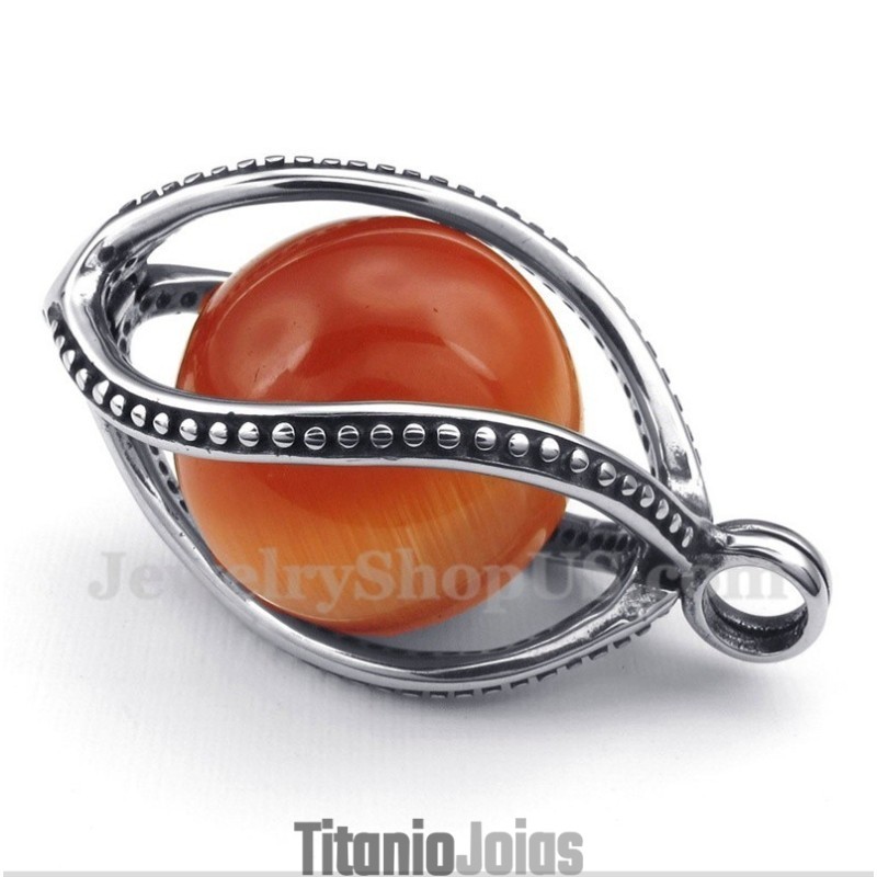 Pingente Masculino De Opala Vermelha De Titânio Com Corrente Grátis Pingente Masculino De Opala Vermelha De Titânio Com Corrente Grátis