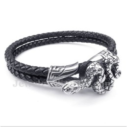 Pulseira Masculina De Couro De Titânio