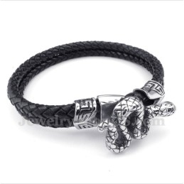 Pulseira Masculina De Couro De Titânio