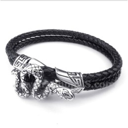 Pulseira Masculina De Couro De Titânio