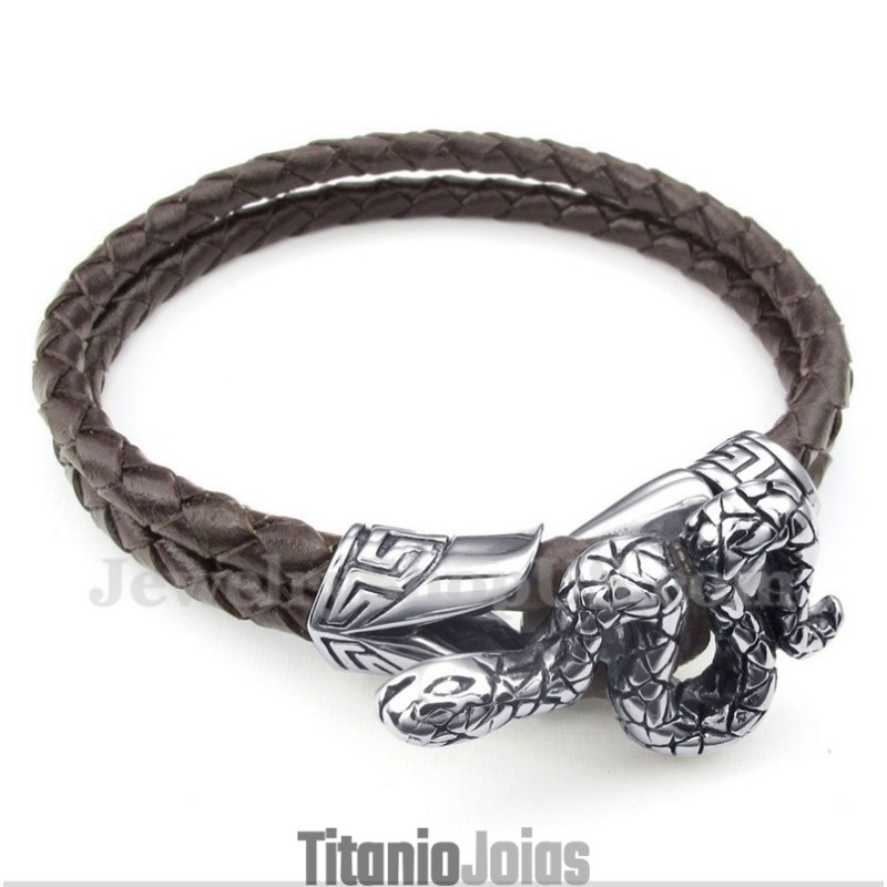 Pulseira Masculina De Couro De Titânio Pulseira Masculina De Couro De Titânio
