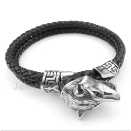 Pulseira Masculina De Couro De Titânio