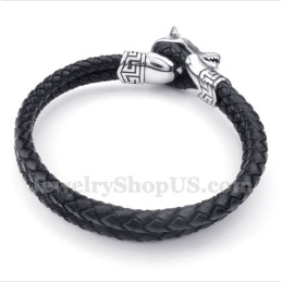 Pulseira Masculina De Couro De Titânio