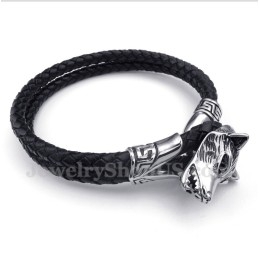 Pulseira Masculina De Couro De Titânio