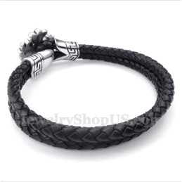 Pulseira Masculina De Couro De Titânio
