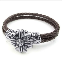 Pulseira Masculina De Couro De Titânio