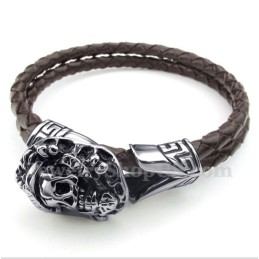 Pulseira Masculina De Couro De Titânio