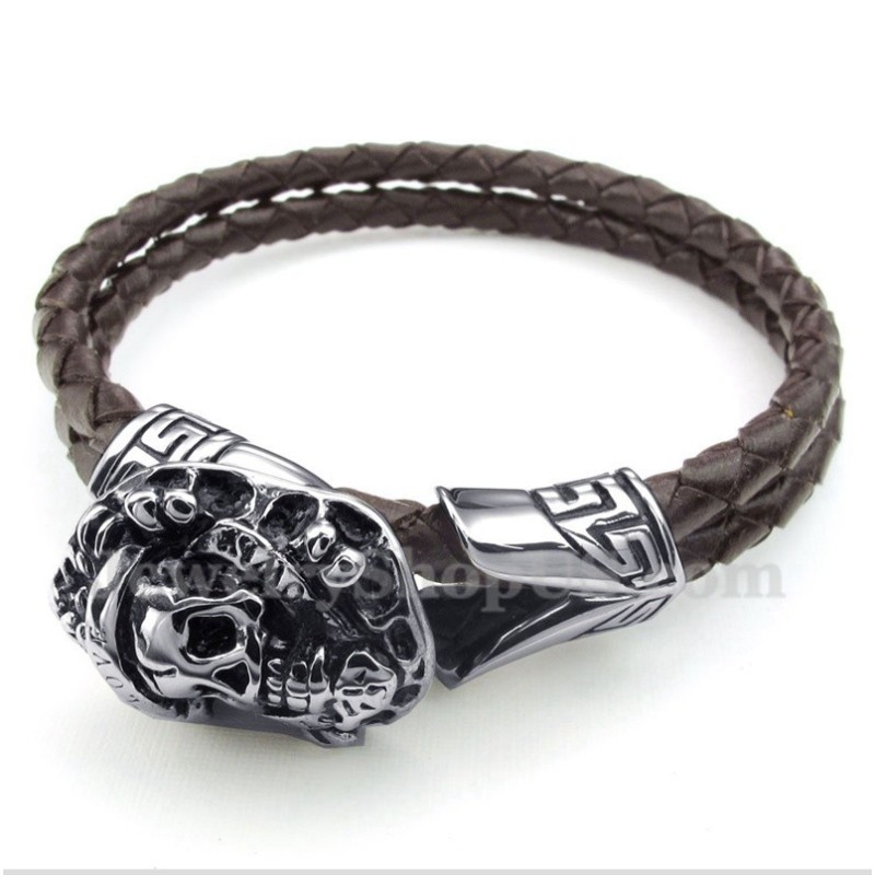 Pulseira Masculina De Couro De Titânio Pulseira Masculina De Couro De Titânio