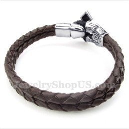 Pulseira Masculina De Couro De Titânio