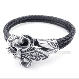 Pulseira Masculina De Couro De Titânio