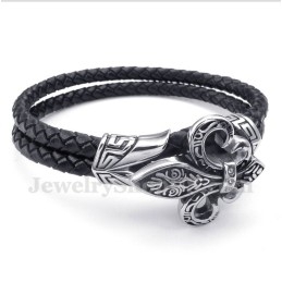 Pulseira Masculina De Couro De Titânio
