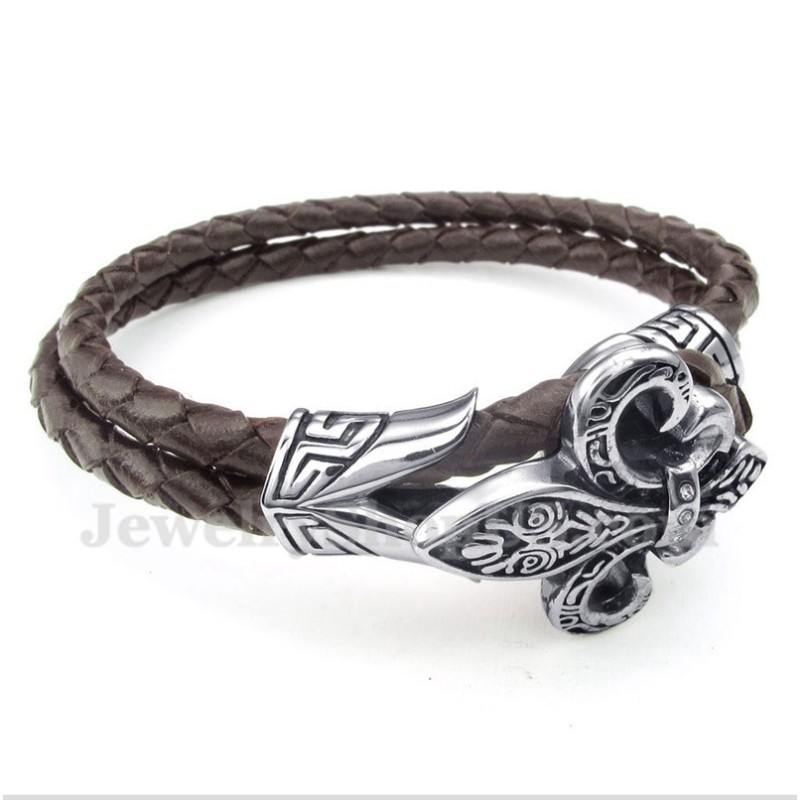 Pulseira Masculina De Couro De Titânio Pulseira Masculina De Couro De Titânio