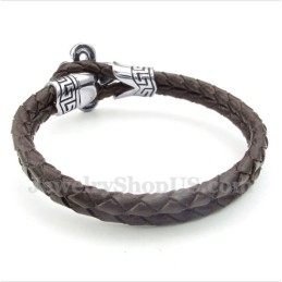 Pulseira Masculina De Couro De Titânio