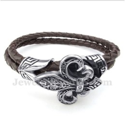 Pulseira Masculina De Couro De Titânio