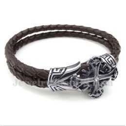Pulseira Masculina De Couro De Titânio