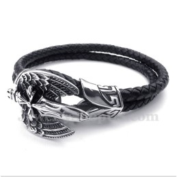 Pulseira Masculina De Couro De Titânio