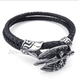 Pulseira Masculina De Couro De Titânio