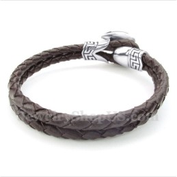 Pulseira Masculina De Couro De Titânio