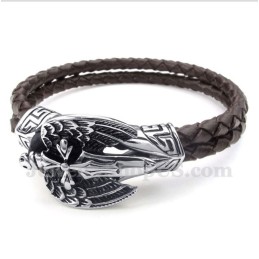 Pulseira Masculina De Couro De Titânio