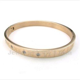 Pulseira Masculina De Titânio Com Diamantes E Ouro Rosa E Algarismos Romanos