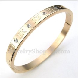Pulseira Masculina De Titânio Com Diamantes E Ouro Rosa E Algarismos Romanos