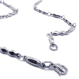Colar Fashion De Prata E Titânio De 21,9 Polegadas