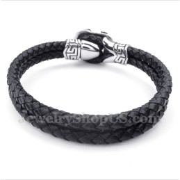 Pulseira Masculina De Couro De Titânio