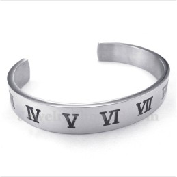 Pulseira Masculina De Titânio Com Algarismos Romanos