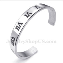 Pulseira Masculina De Titânio Com Algarismos Romanos