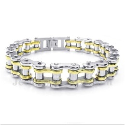 Pulseira Masculina De Titânio E Ouro