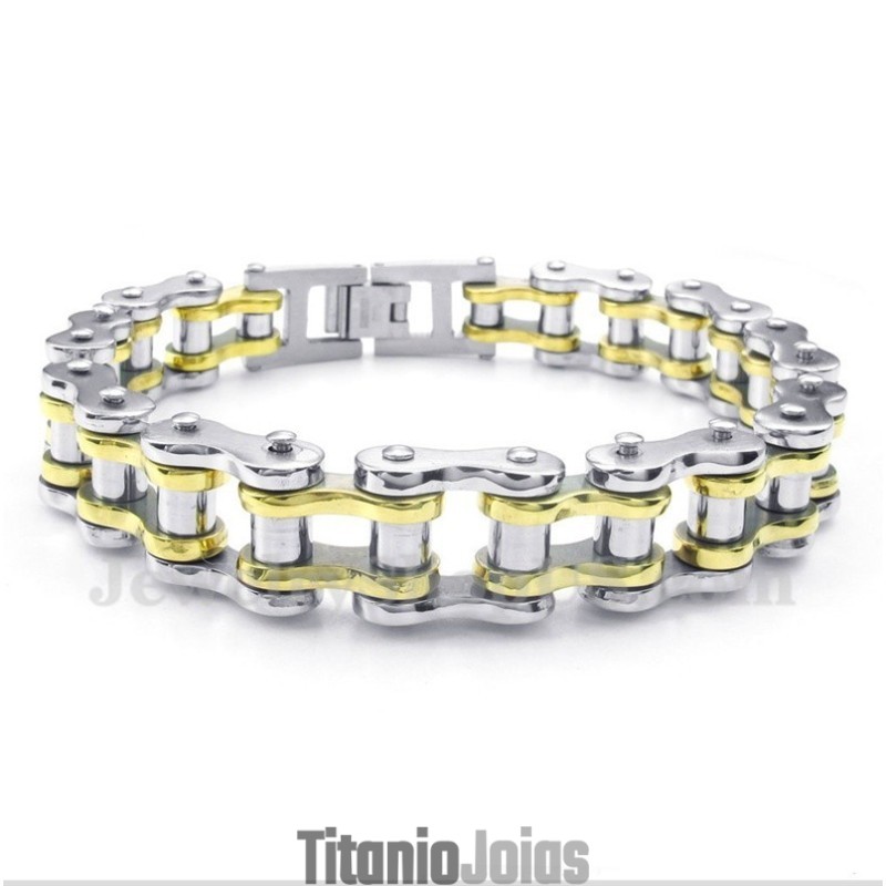 Pulseira Masculina De Titânio E Ouro Pulseira Masculina De Titânio E Ouro