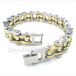 Pulseira Masculina De Titânio E Ouro