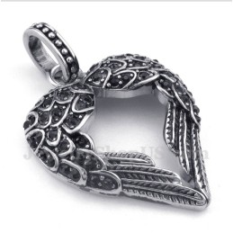 Pingente De Pena De Diamante De Titânio Masculino Com Corrente Grátis
